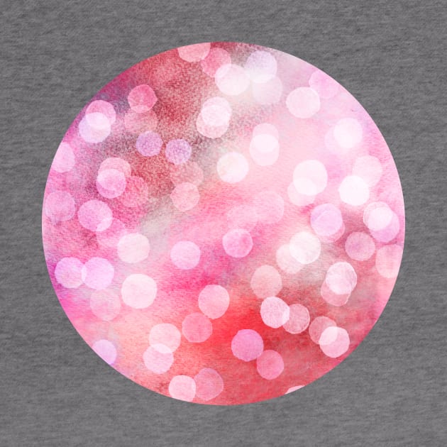 Strawberry Sunday - Pink Abstract Watercolor Dots by micklyn